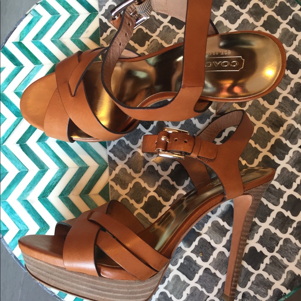 COACH Leather Sandals / Heels - Size 8